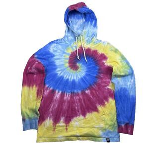 Empyre Mens M Tie Dye Hoodie Pullover Spiral Rainbow Cotton Streetwear‎ Skate